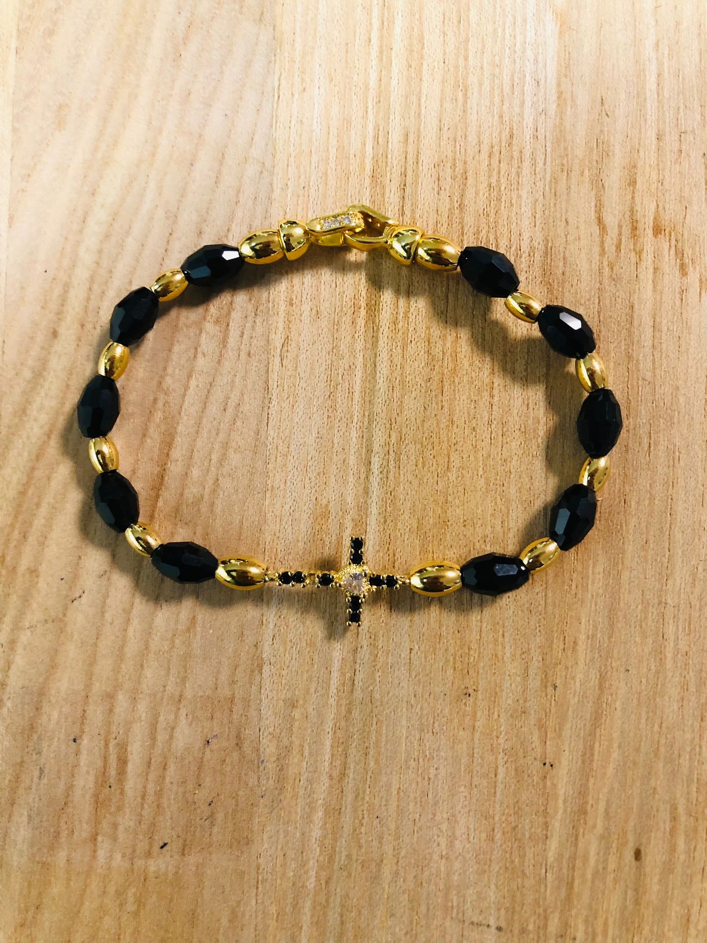 Bracciale Cross Gold & Black – Galiano Jewels